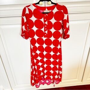 UTSA Indian Style Women’s Pink Polka Dot Tunic Pullover High Low Midi Dress XS